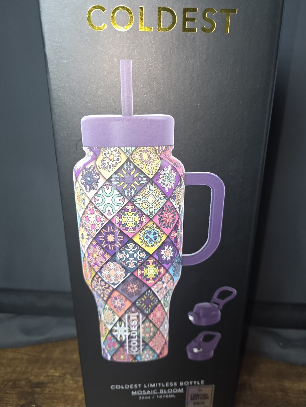COLDEST Mosaic Bloom 36oz Limitless Limited Edition Bottle NIB